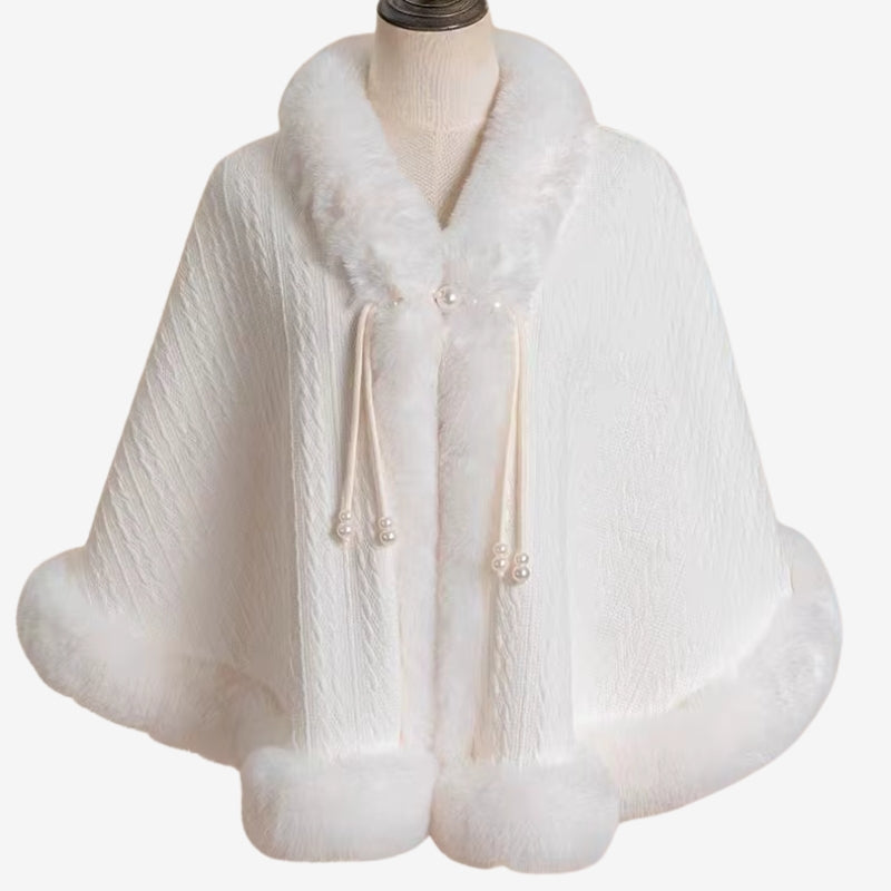Poncho Hiver Chaud avec Manches Longues et Ceinture Élastique - PanierRoyale