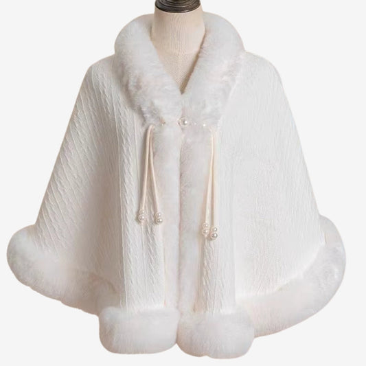 Poncho Hiver Chaud avec Manches Longues et Ceinture Élastique - PanierRoyale