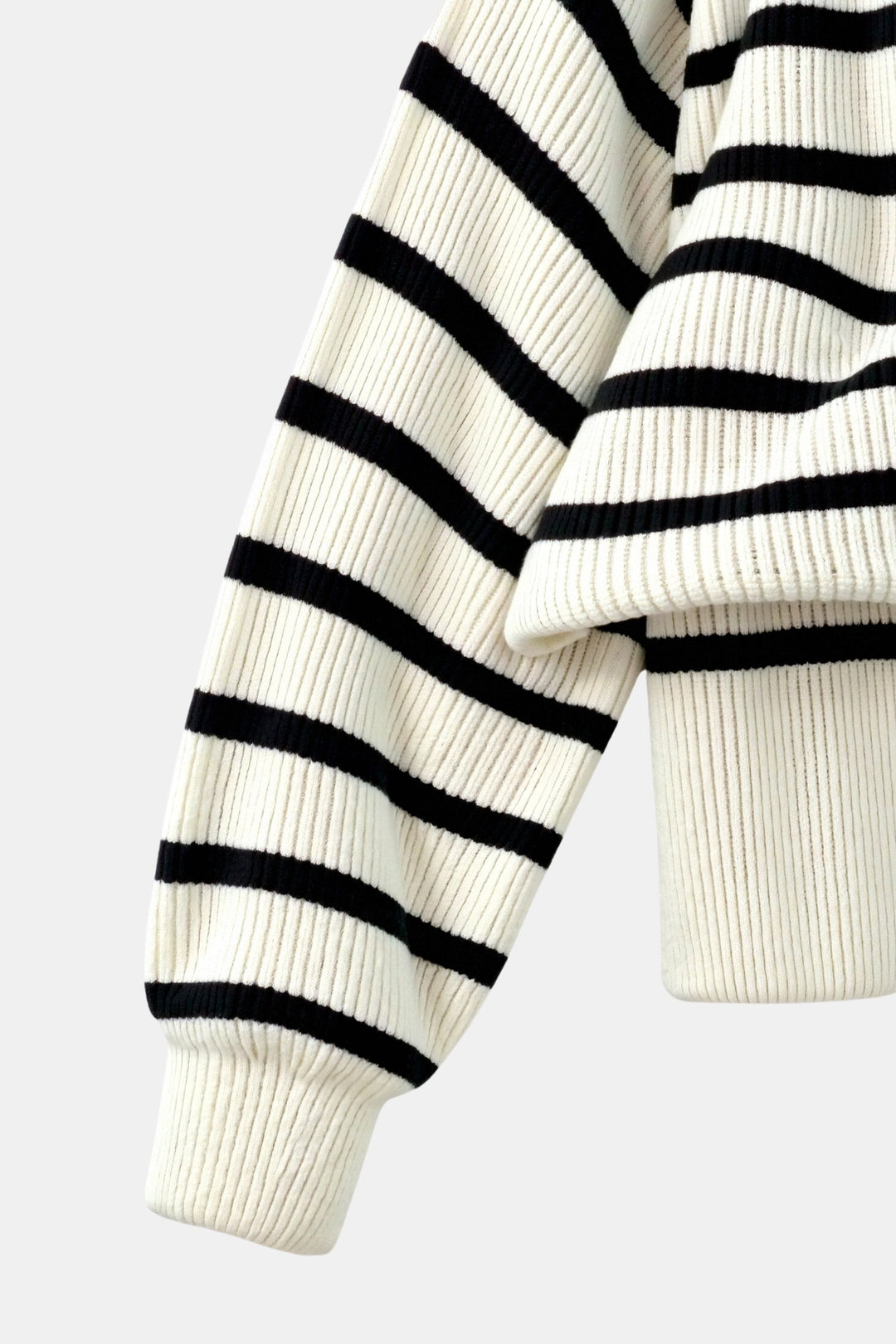 Pull rayé avec col zip - vue 7
