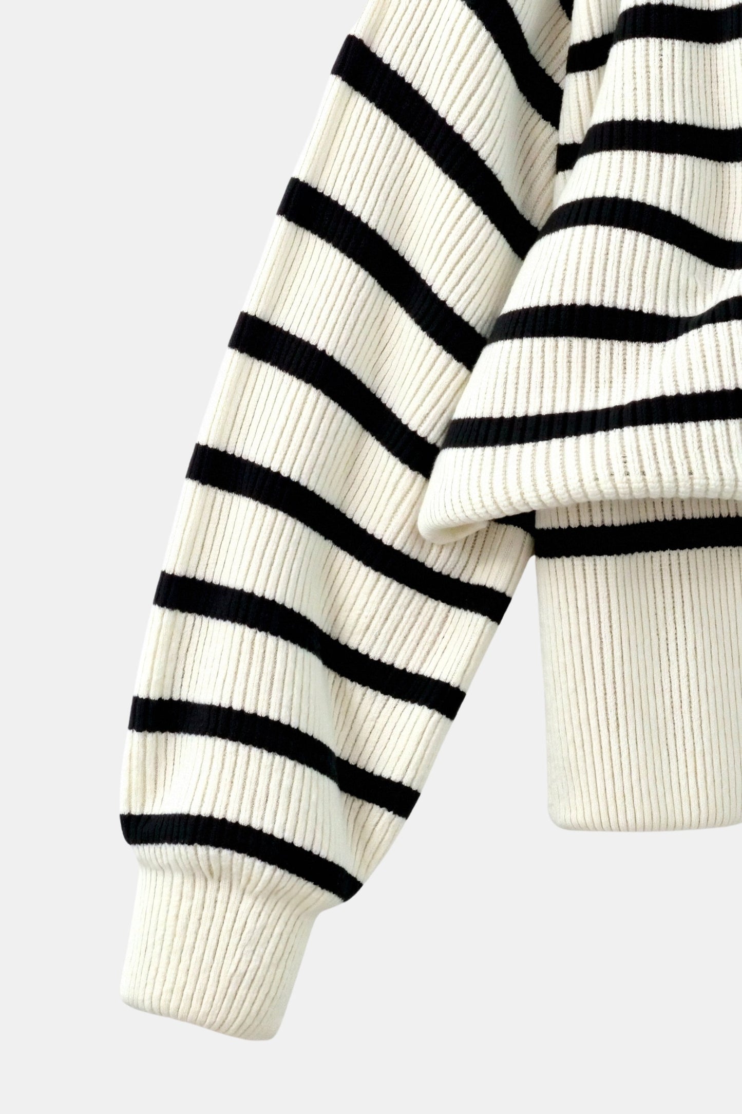 Pull femme rayé avec col zip