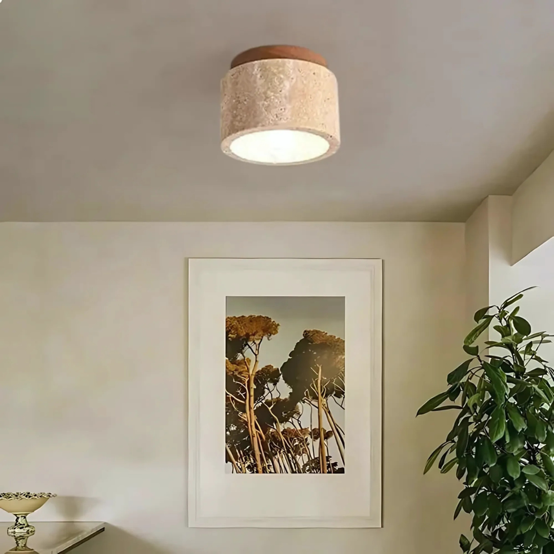 Lampe Plafond Pierre Naturelle Design Élégant