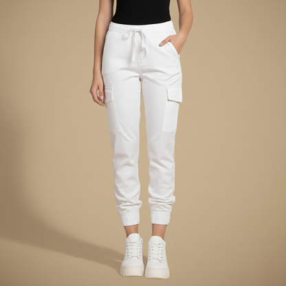Pantalon Jogging Femme Élastique Confort avec Poches
