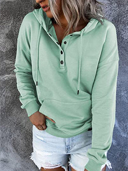 Sweat à capuche femme vert foncé décontracté