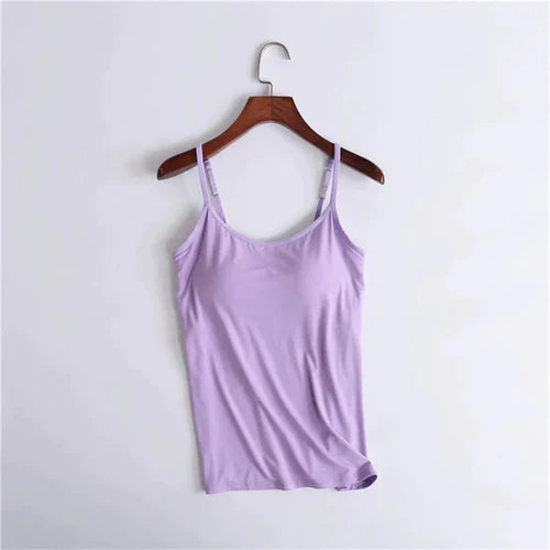 Camisole Femme avec Soutien-gorge Intégré Maille Respirante Maintien