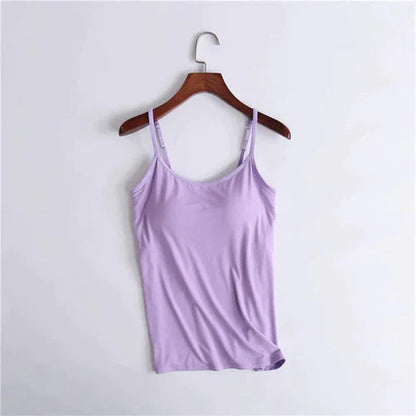 Camisole Femme avec Soutien-gorge Intégré Maille Respirante Maintien