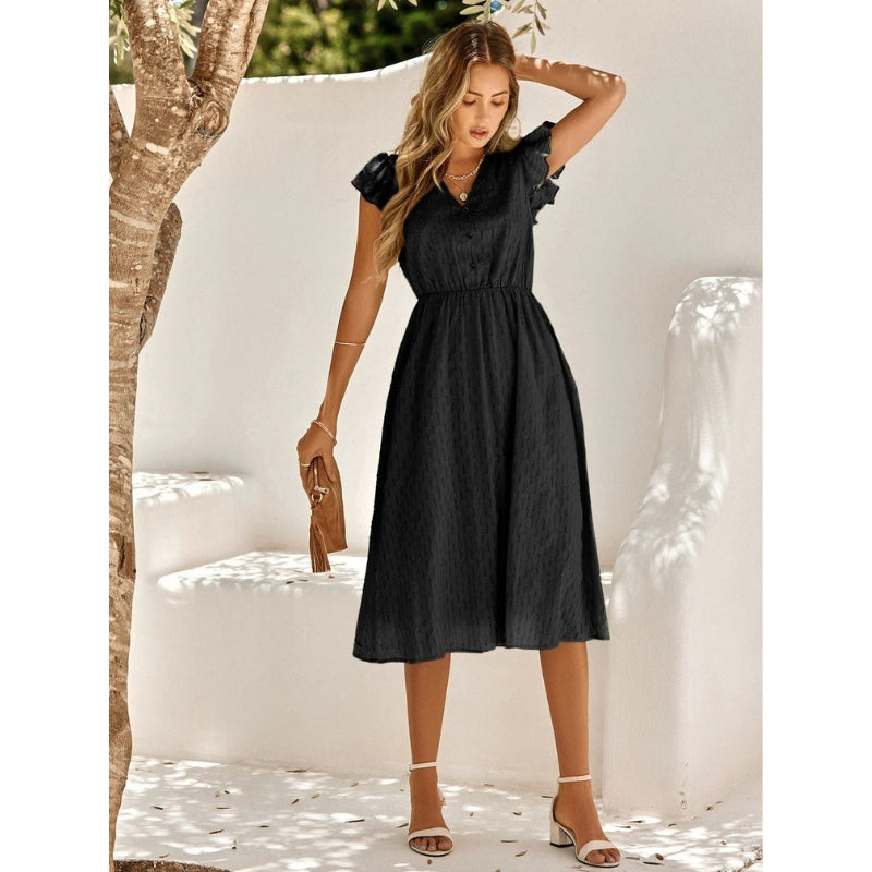 Robe Chic Mi-Longue à Manches Amples