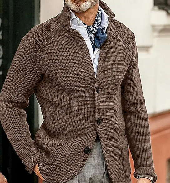 Blazer Homme Élégant col chemisé manches longues