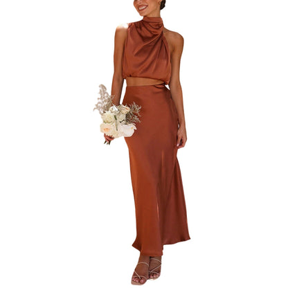 Robe Été Décolletée avec Jupe Légère et Top Plunging