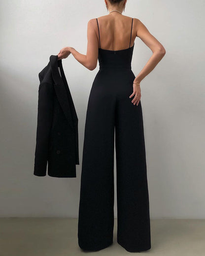 BelleRue™ – Combinaison Femme Chic à Jambe Droite et Bretelles Fines-3
