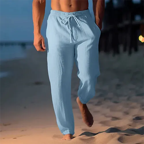 Pantalon Homme Blanc Élastique Slim Fit