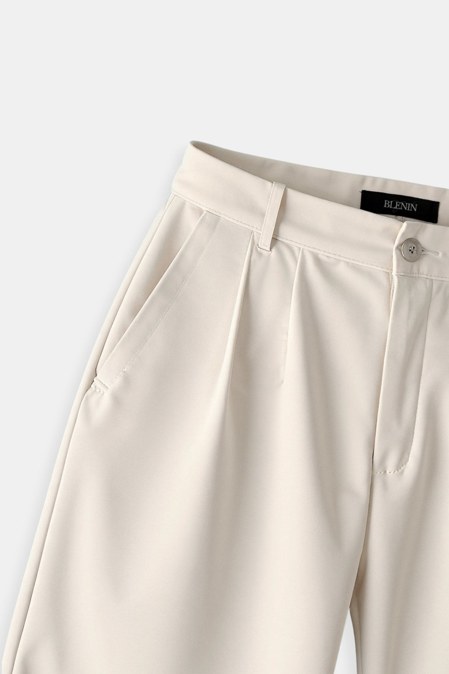 Pantalon Femme Classique Plissé avec Ourlet Reversible