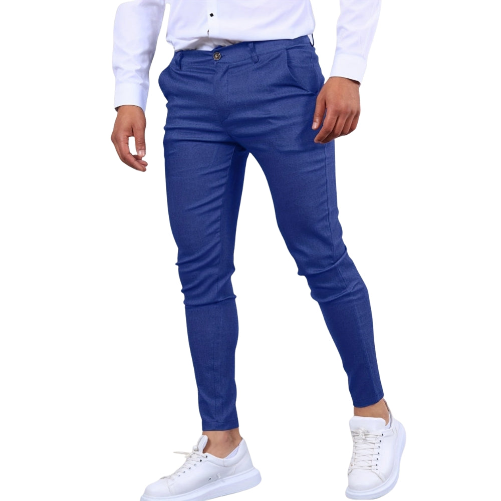 Pantalon Slim Fit Homme avec Poches Zippées