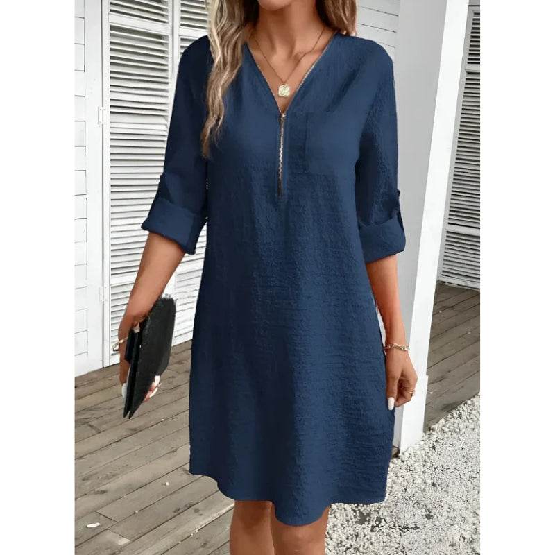 Robe Éclairée Devant Manches Courtes Fashionable - PanierRoyale