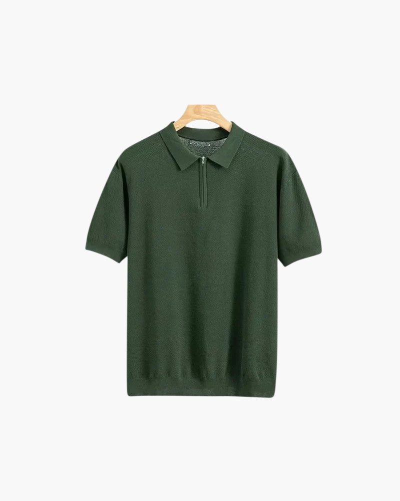 Chemise Polo Homme Manches Courtes ZIP Décontracté