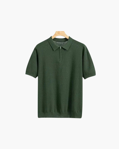 Chemise Polo Homme Manches Courtes ZIP Décontracté