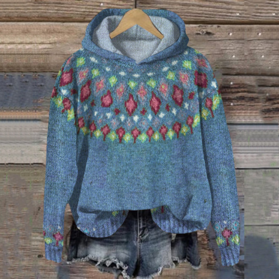 Sweat à Capuche Femme Hiver Tricot Chaud et Confortable