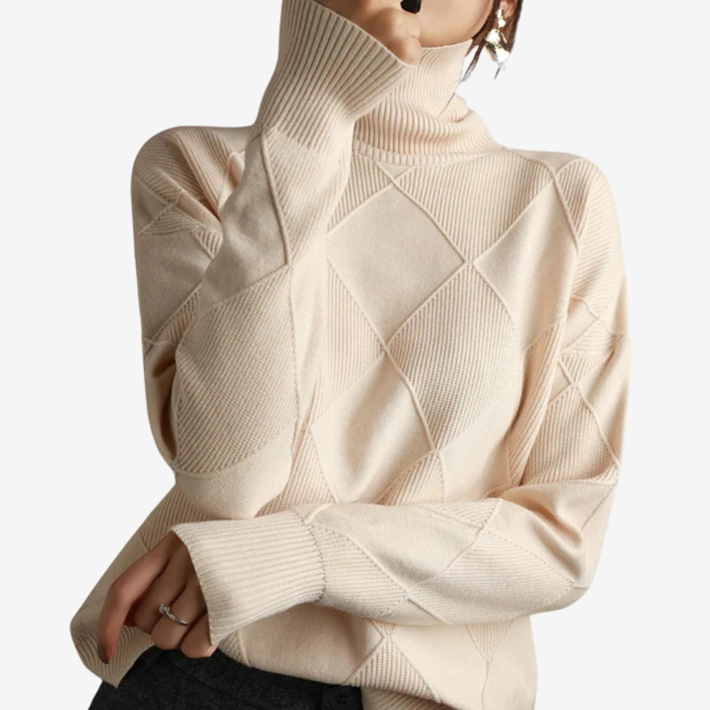 Pull Femme Doux et Confortable Col Roulé