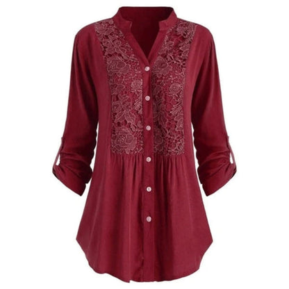 Chemisier Femme Manches Bouffantes Col Rond Élégant