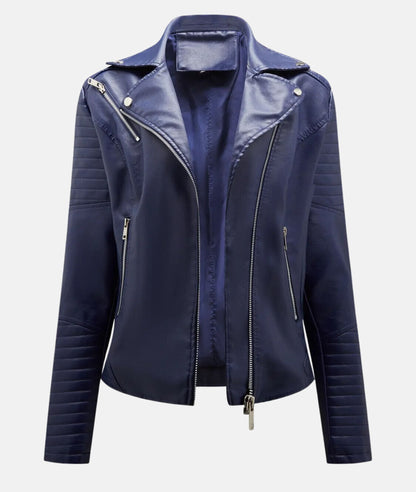 Veste Cuir Femme Élégante Taille Cintrée