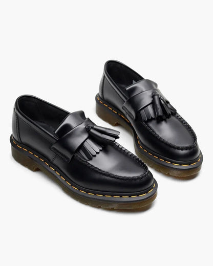 Chaussures Loafer Noir Cuir à Franges Élégantes