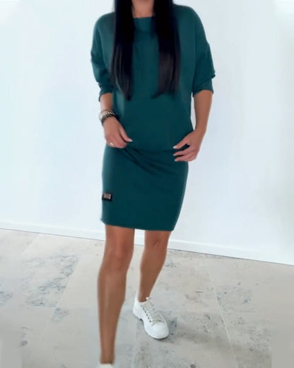 Robe droite Femme Manches longues Confortable et Élégante