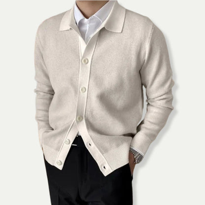Cardigan Classique En Maille Avec Col Pour Homme | Boutonné