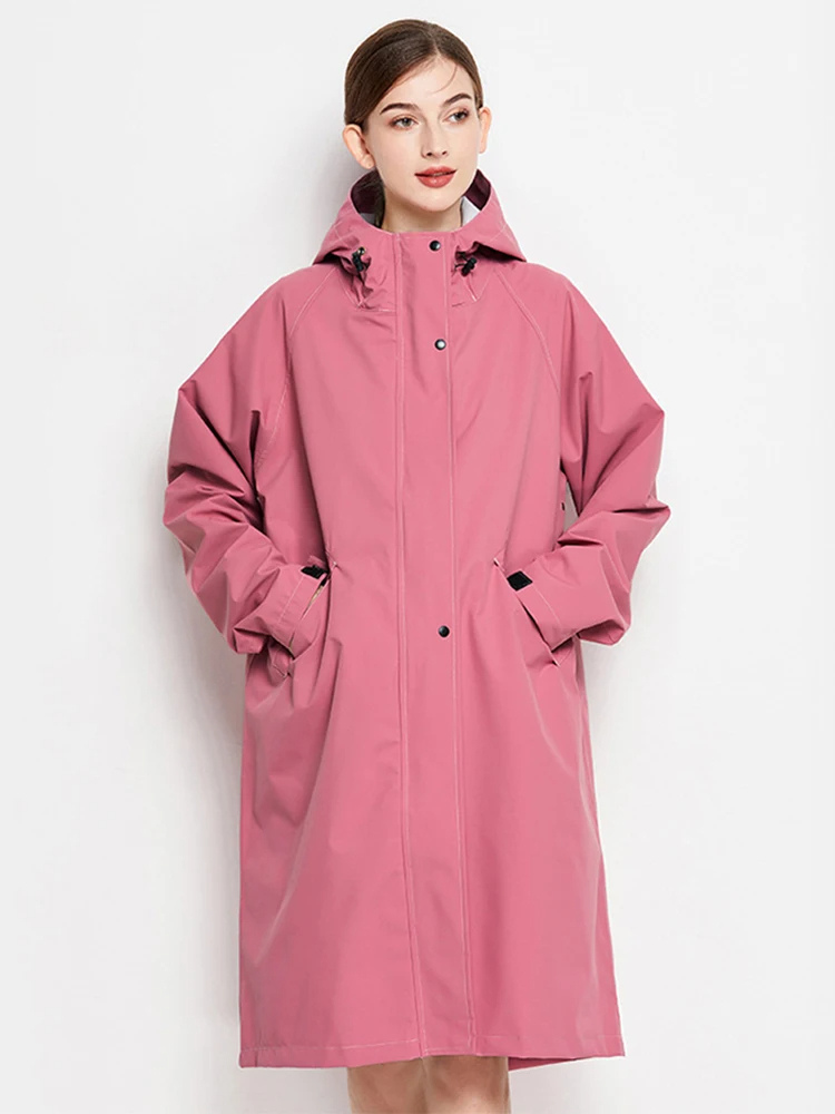 Veste Imperméable Femme Légère avec Capuche et Poches Réglables