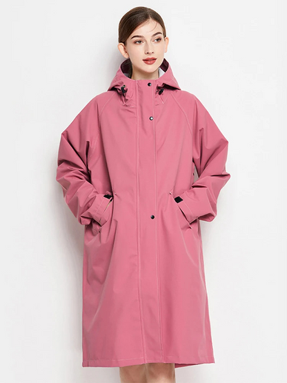 Veste Imperméable Femme Légère avec Capuche et Poches Réglables