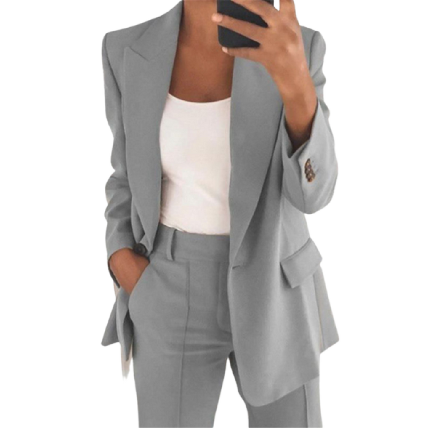 Veste Blazer Femme Noir Élégant Court de Manche