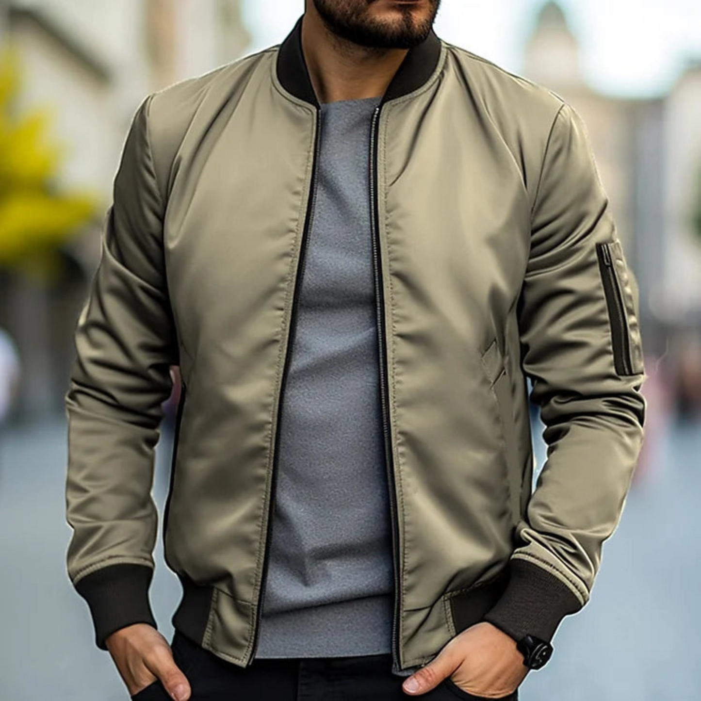 Veste Homme Streetwear Col Montant