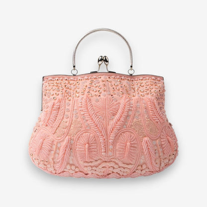 Pochette Main Perlée Fleuri Élégante