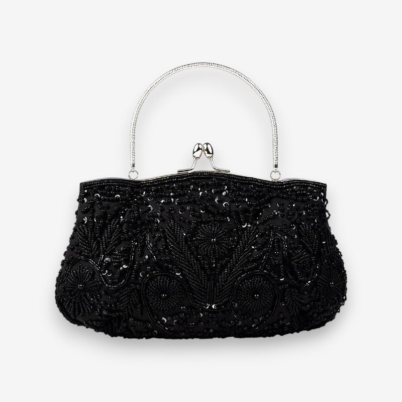 Pochette Main Perlée Fleuri Élégante - PanierRoyale