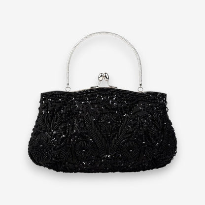 Pochette Main Perlée Fleuri Élégante - PanierRoyale