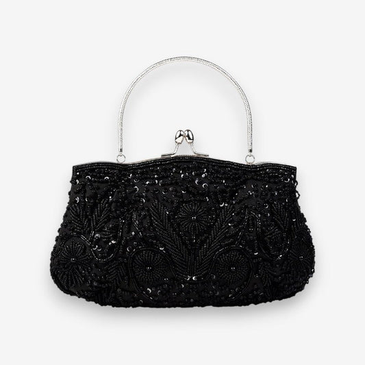 Pochette Main Perlée Fleuri Élégante - PanierRoyale