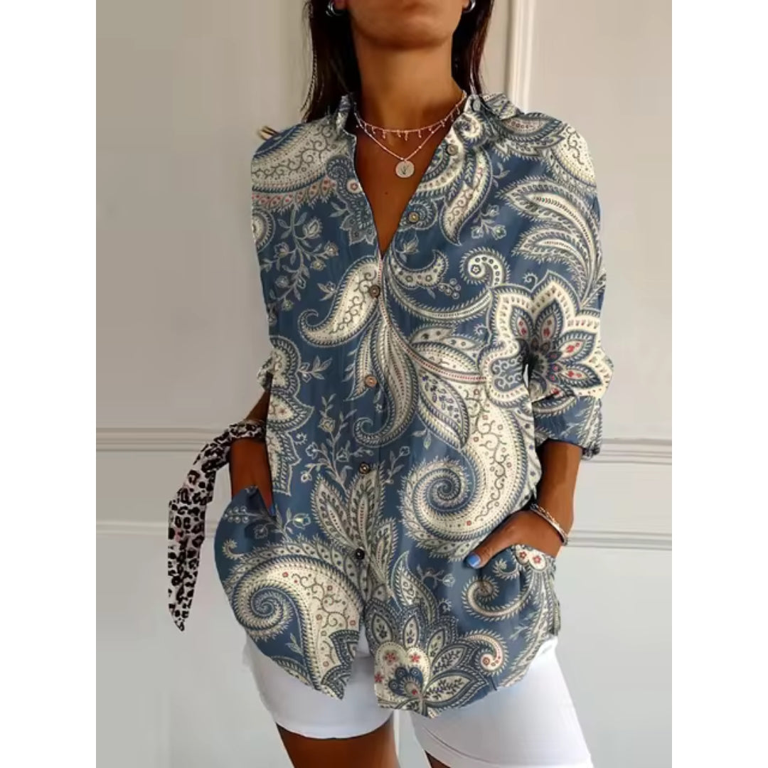 Chemisier Femme Floral Manches Longues Chic