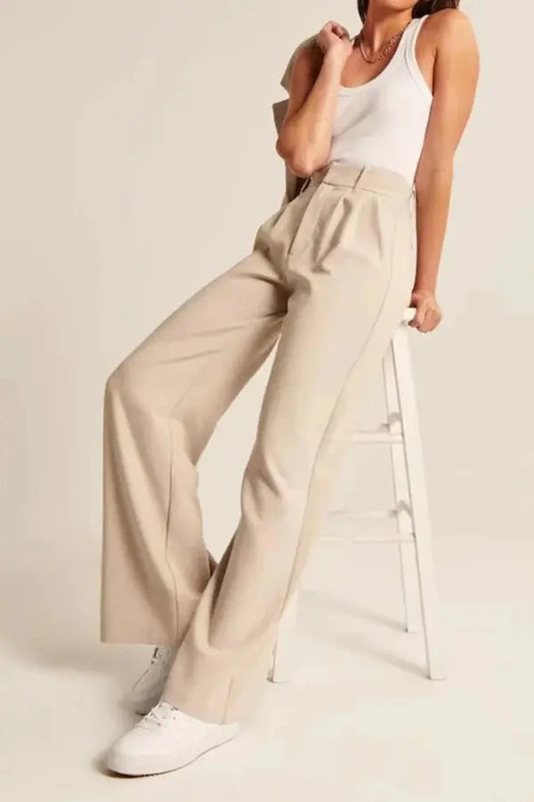 Pantalon Large Évasé Haut de Gamme Classique