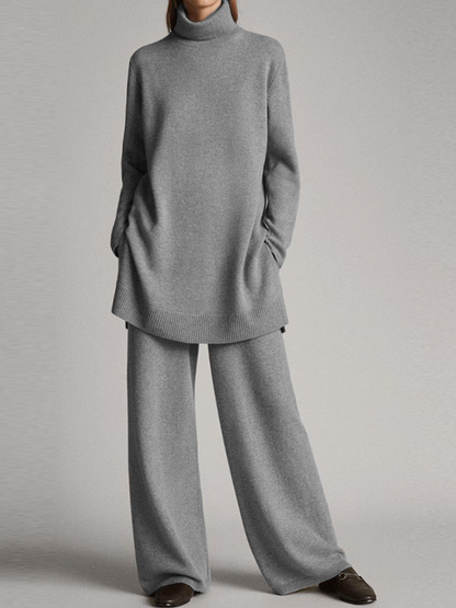 Ensemble Femme Col Roulé et Pantalon Large
