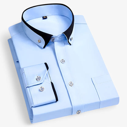 Chemise Homme à Col Contraste Décontractée et Confortable