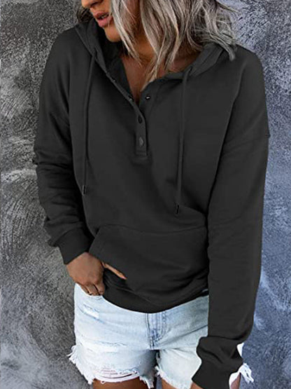 Sweat à capuche femme vert foncé décontracté