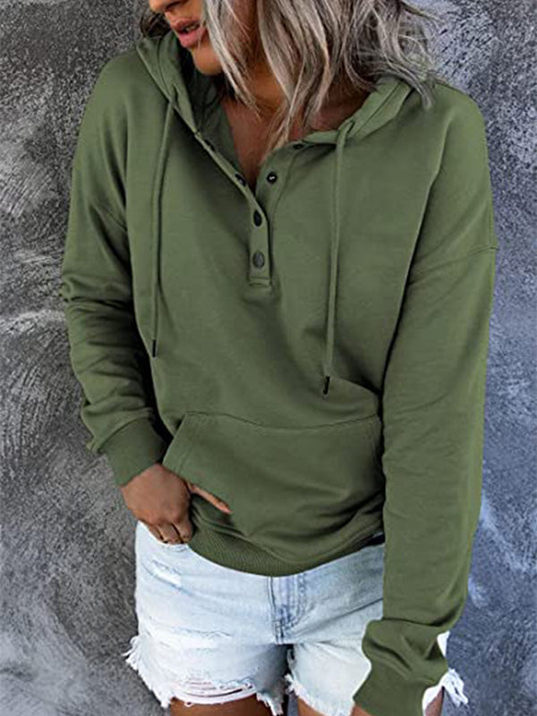 Sweat à capuche femme vert foncé décontracté - PanierRoyale