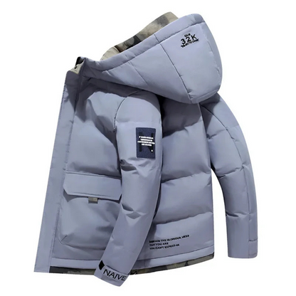 Veste Hiver Homme à Capuche Zippée Chaude et Imperméable