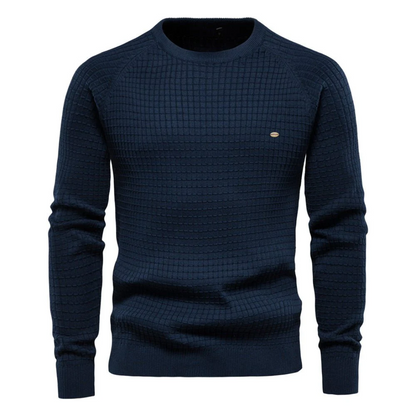 Pull Homme Marine Élégant à Col Rond