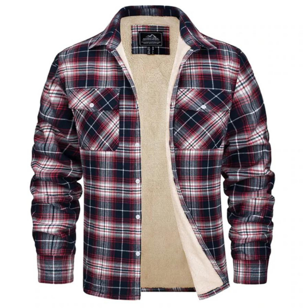 Veste en Flanelle Homme Hiver Rouge et Noir à Carreaux - PanierRoyale