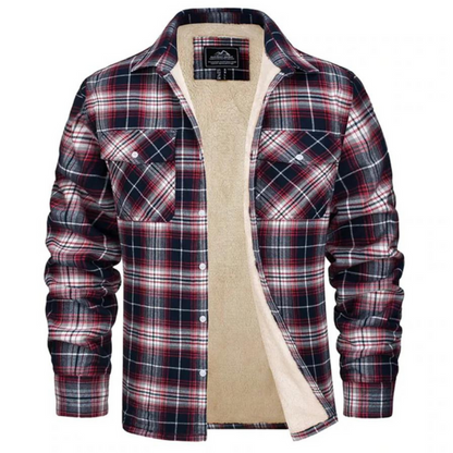 Veste en Flanelle Homme Hiver Rouge et Noir à Carreaux - PanierRoyale