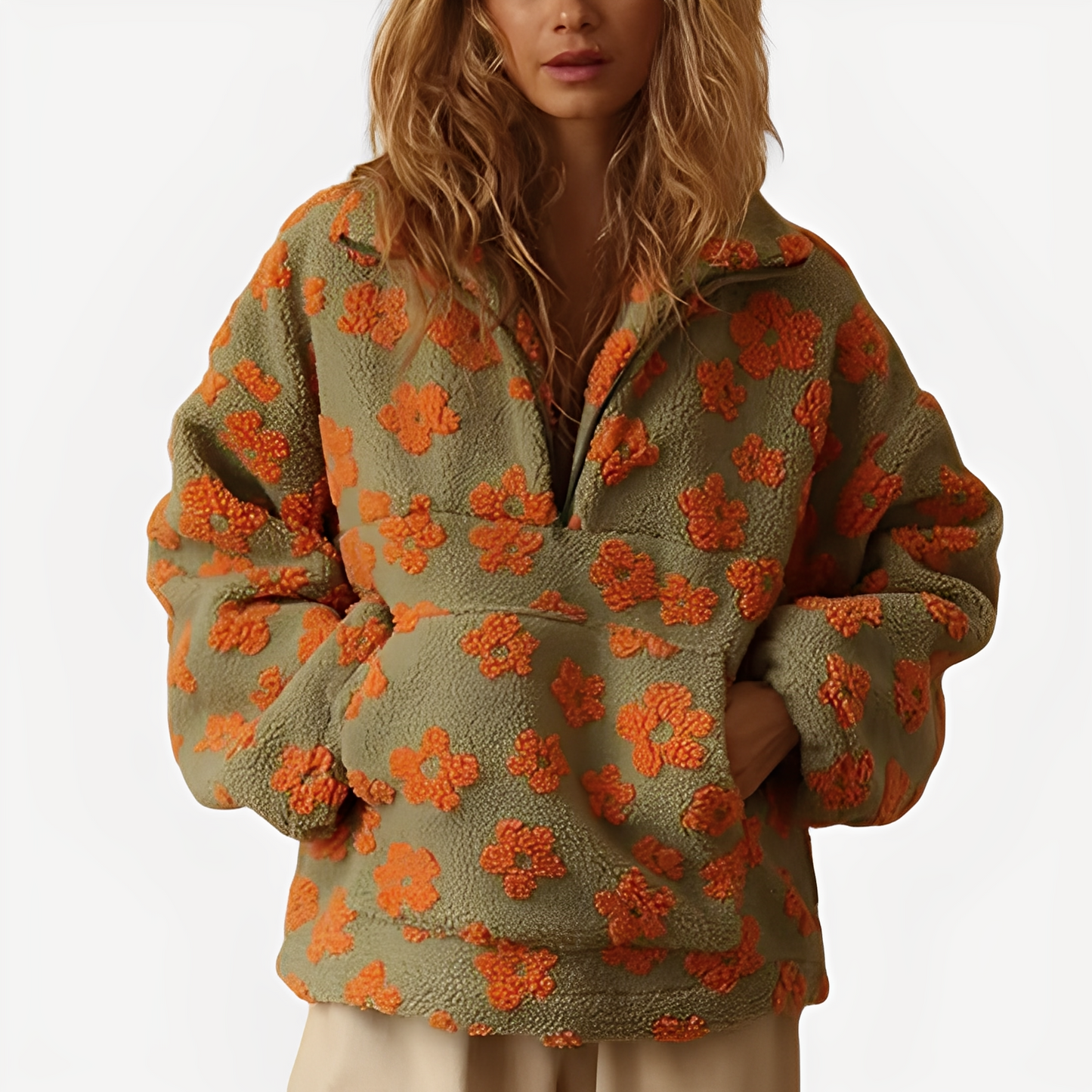 Pull à Fleur Féminin et Chaud pour Femme