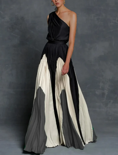 Robe de soirée grande taille élégante asymétrique