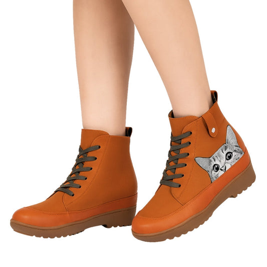 Bottines Femmes à Bout Rond en Cuir Noir Élégant - PanierRoyale
