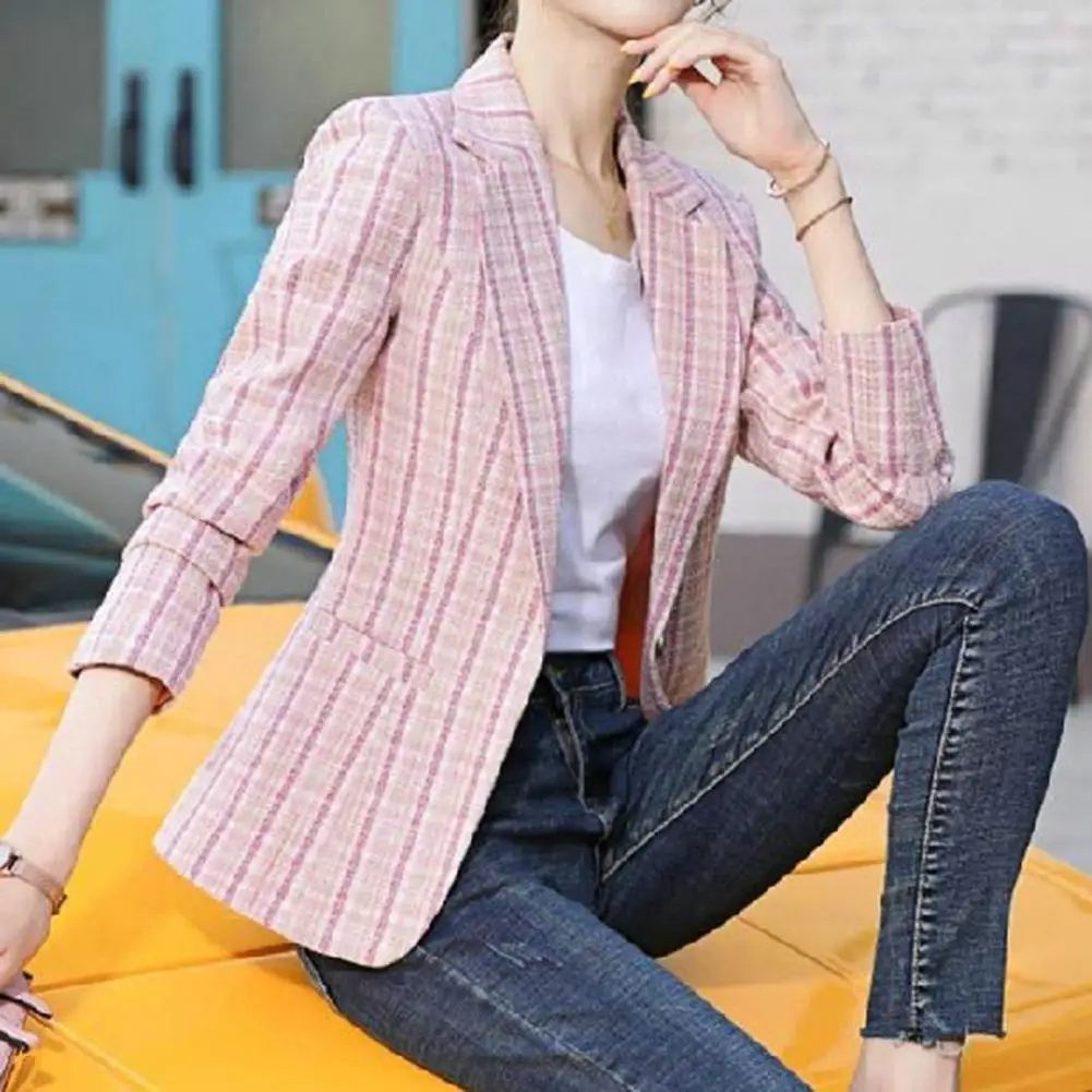 Blazer Femme Élégant Un Bouton pour Travail