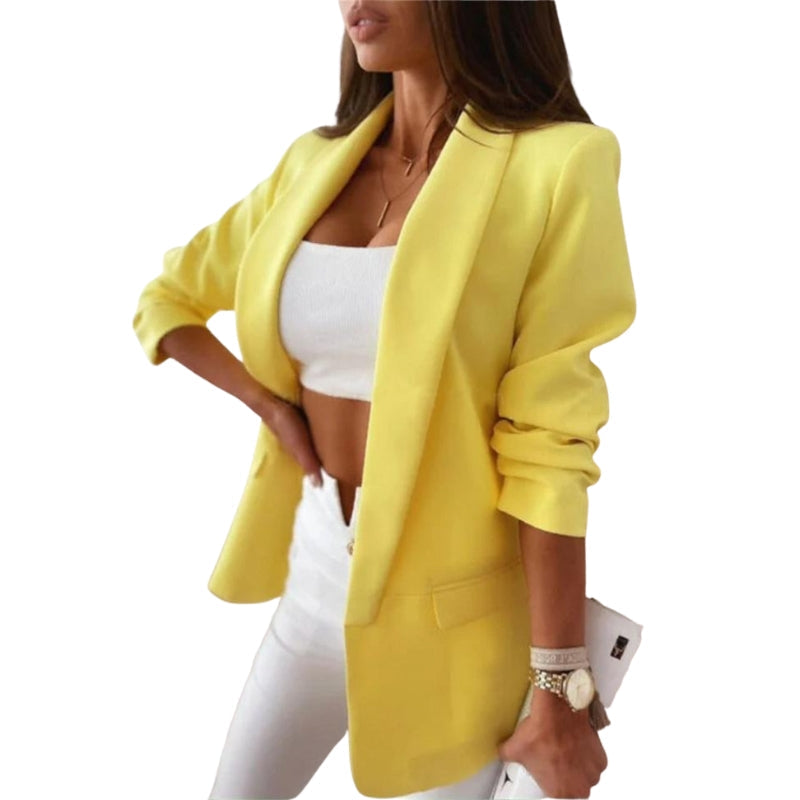 Blazer Femme Chic Manches Longues avec Poches