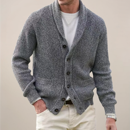 Pull Homme Printemps Col Montant et Boutons